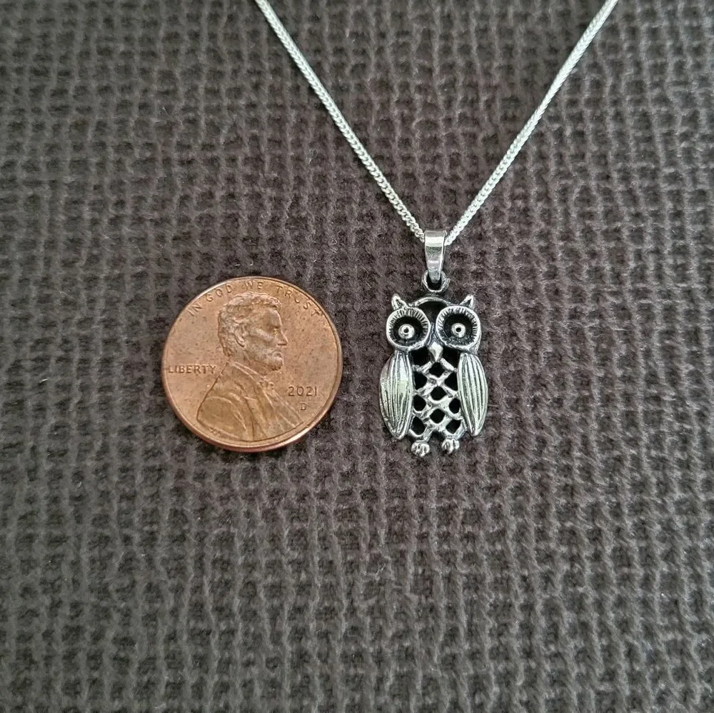 Bonny Jewelry Silver🤍 Owl🦉 Pendant Necklace - NIB